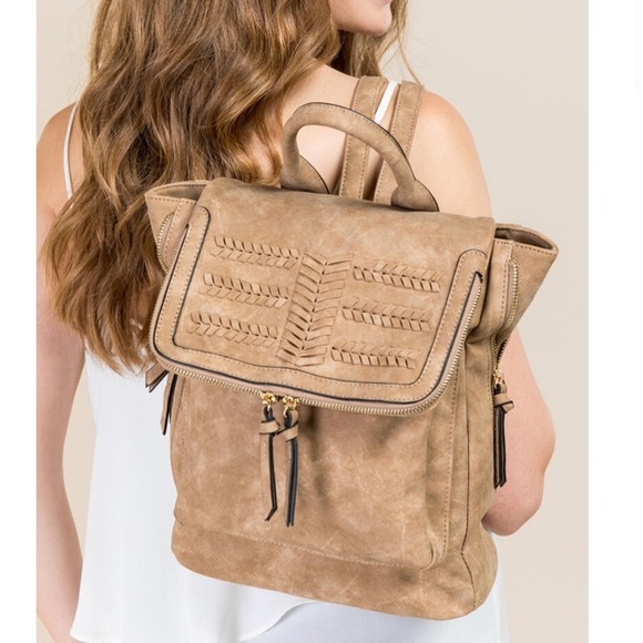 Francesca's Collections Handbags - Francesca’s Elisa Whipstitch Vegan Leather Backpack